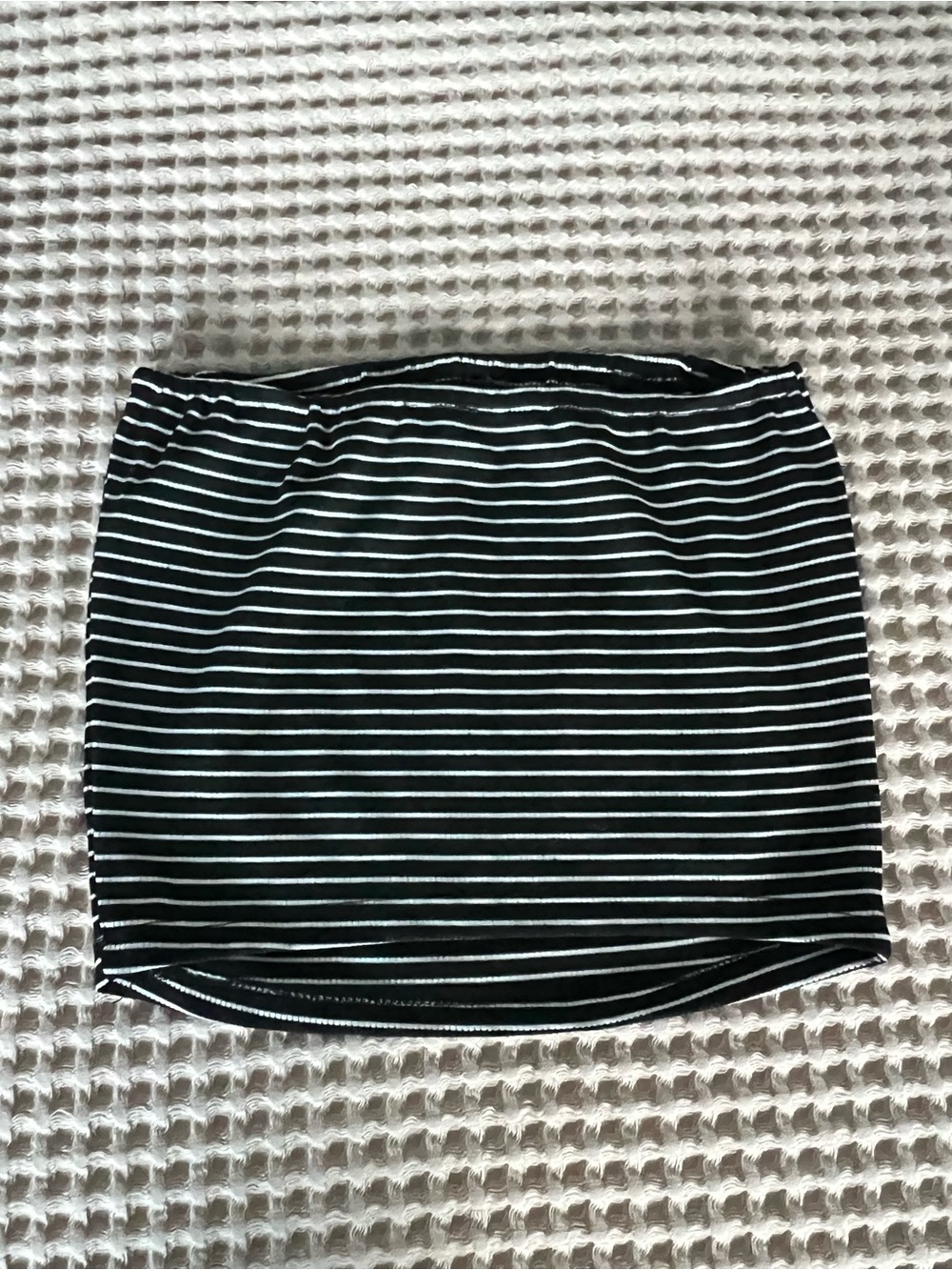 Black & White Striped Cotton Blend Women's top
